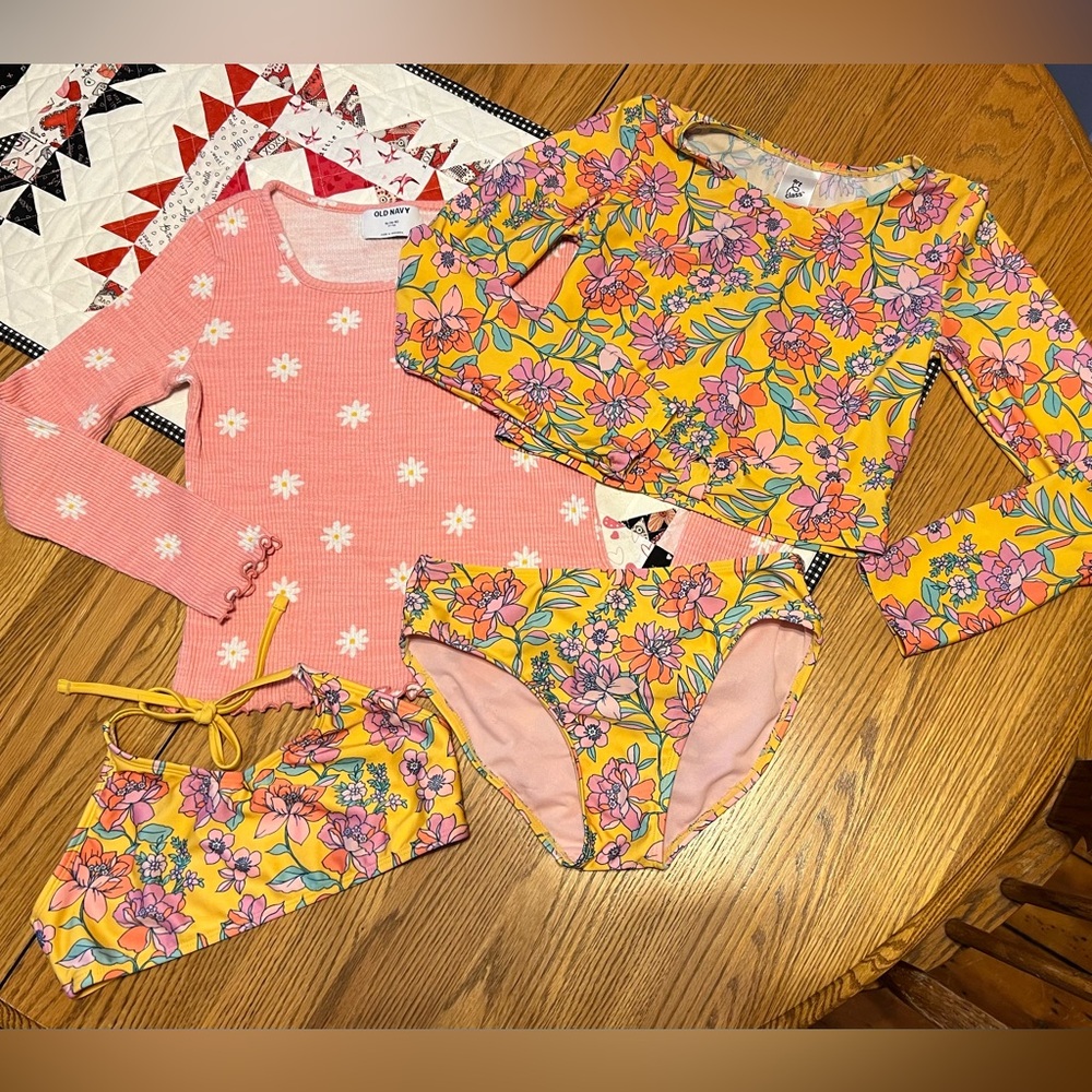 Big Girls 3-Pce Swim + Pullover 14/16 ☀️